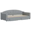 vidaXL Tagesbett Ausziehbar mit Schubladen Hellgrau 90x200 cm Stoff