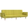 vidaXL Schlafsofa 2-Sitzer mit Hocker & Zwei Kissen Gr&uuml;n Stoff