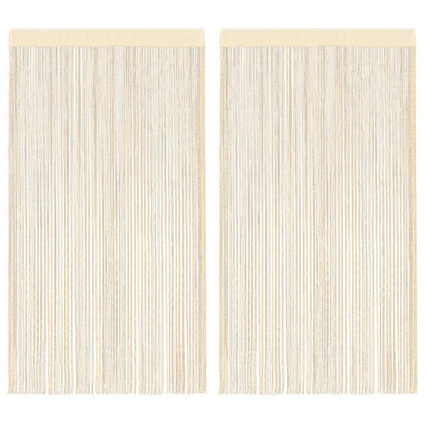 vidaXL Fadenvorh&auml;nge 2 Stk. 140 x 250 cm Cremefarben