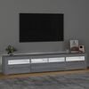 vidaXL TV-Schrank mit LED-Leuchten Grau Sonoma 210x35x40 cm