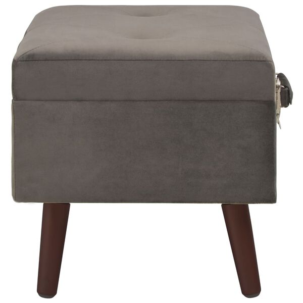 vidaXL Hocker mit Stauraum Grau 40 cm Samt