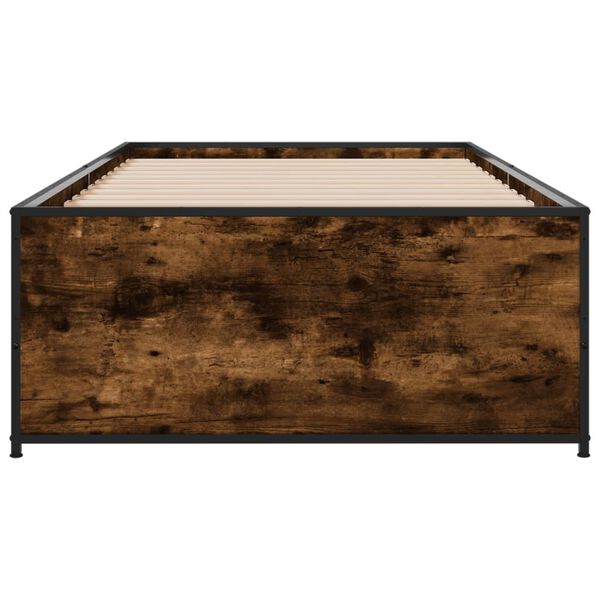 vidaXL Bettgestell R&auml;uchereiche 90x200 cm Holzwerkstoff und Metall