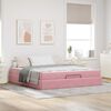 vidaXL Bettgestell mit Matratze mit Matratze 2 pcs Rosa Samt