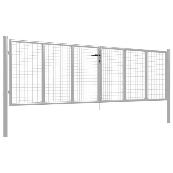 vidaXL Gartentor verzinkter Stahl 400 x 100 cm Silber