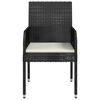 vidaXL Gartenst&uuml;hle mit Kissen 2 Stk. Poly Rattan Schwarz