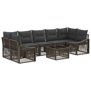 vidaXL Gartensofa-set 8 stk. Grau Poly-Rattan