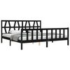 vidaXL Massivholzbett mit Kopfteil Schwarz 200x200 cm