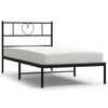vidaXL Bettgestell mit Kopfteil Metall Schwarz 80x200 cm
