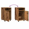 vidaXL Schrank mit Rollen Altholz-Optik 33x38x60 cm Holzwerkstoff