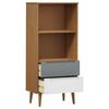 vidaXL B&uuml;cherregal MOLDE Braun 60x35x133,5 cm Massivholz Kiefer