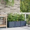 vidaXL Garten-Pflanzgef&auml;&szlig; 3 pcs Grau 120 x 40 x 37,5 cm Kunststoff