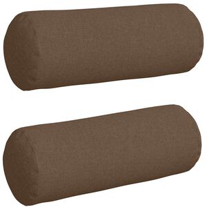 vidaXL Bolsterkissen 2 St&uuml;ck Braun &Oslash; 25 x 70 cm Stoff