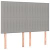 vidaXL Boxspringbett mit Matratze Hellgrau 140x200 cm Stoff