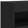vidaXL 4-tlg. Wohnwand mit LED-Beleuchtung Schwarz Holzwerkstoff