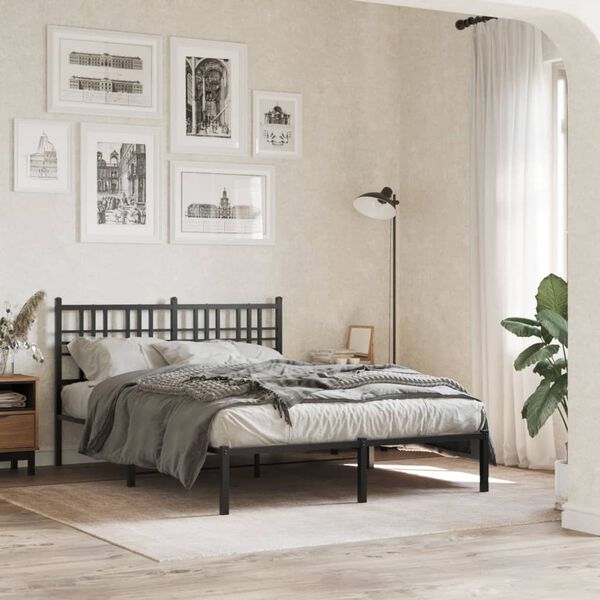 vidaXL Kopfteil Metall Schwarz 140 cm