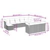 vidaXL 12-tlg. Garten-Sofagarnitur mit Kissen Grau Poly Rattan