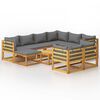 vidaXL 10-tlg. Garten-Lounge-Set mit Auflagen Massivholz Akazie