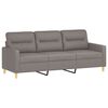 vidaXL 4-tlg. Sofagarnitur mit Kissen Taupe Stoff