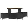 vidaXL Garten-Sofa-Set mit Kissen mit Speicher 14 pcs Schwarz