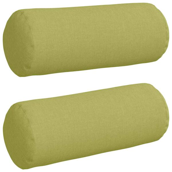 vidaXL Bolsterkissen 2 St&uuml;ck Hellgr&uuml;n &Oslash; 15 x 40 cm Stoff