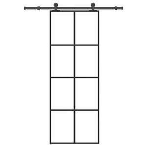vidaXL Schiebet&uuml;r mit Beschlag 76x205 cm ESG-Glas & Aluminium
