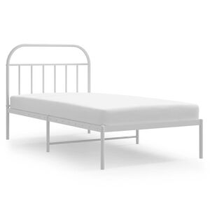vidaXL Bettgestell mit Kopfteil Metall Wei&szlig; 100x200 cm