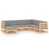 vidaXL 7-tlg. Garten-Lounge-Set mit Kissen Massivholz Kiefer