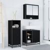 vidaXL Badezimmerm&ouml;bel-Set 3 pcs Schwarz Eichen-Optik Holzwerkstoff