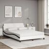 vidaXL Bett mit Matratze "Dover" Wei&szlig; und Schwarz 140x190 cm Kunstleder