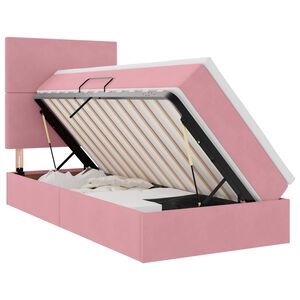 vidaXL Aufbewahrungsbett mit Matratze Rosa 90 x 200 cm Samt