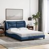 vidaXL Bettgestell mit LED ohne Matratze "Hvar" Blau 140x190 cm Stoff