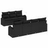 vidaXL Gartensofa-set 8 stk. Schwarz Poly-Rattan