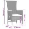 vidaXL 11-tlg. Garten-Essgruppe mit Kissen Schwarz Poly Rattan