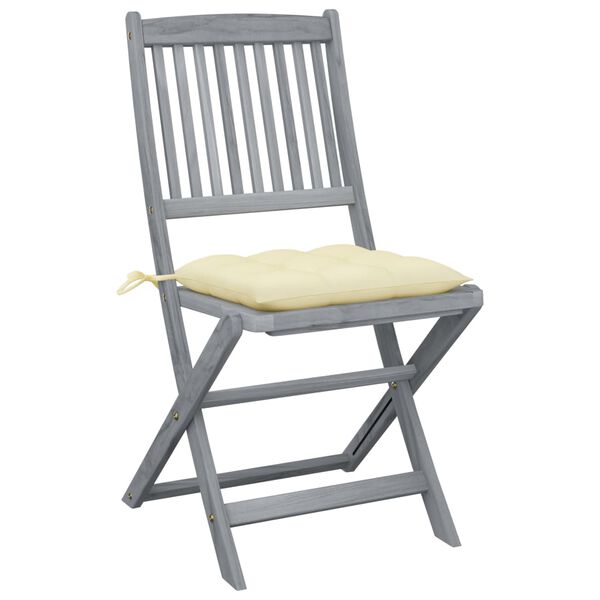 vidaXL Klappbare Gartenst&uuml;hle 2 Stk. mit Kissen Massivholz Akazie