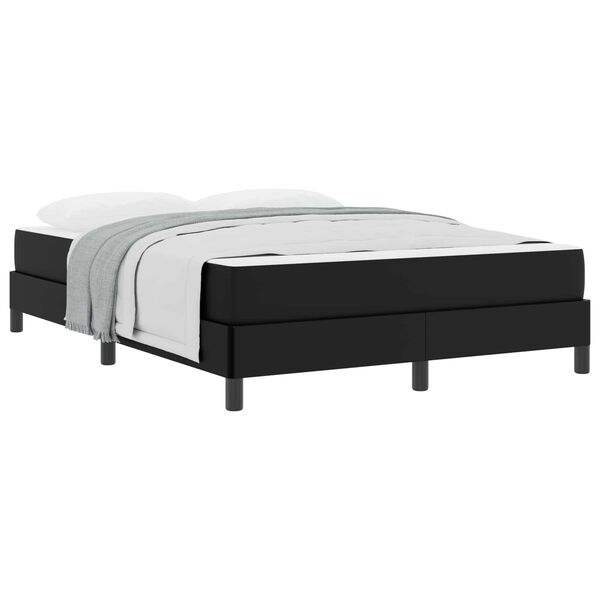 vidaXL Bettrahmen mit Matratze Schwarz 140 x 200 cm Stoff