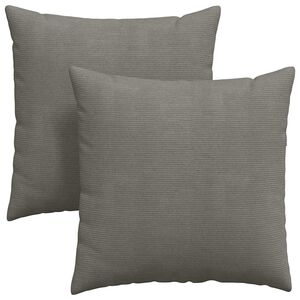 vidaXL Sofakissen 2 St&uuml;ck Hellgrau 80 x 80 cm Cordstoff