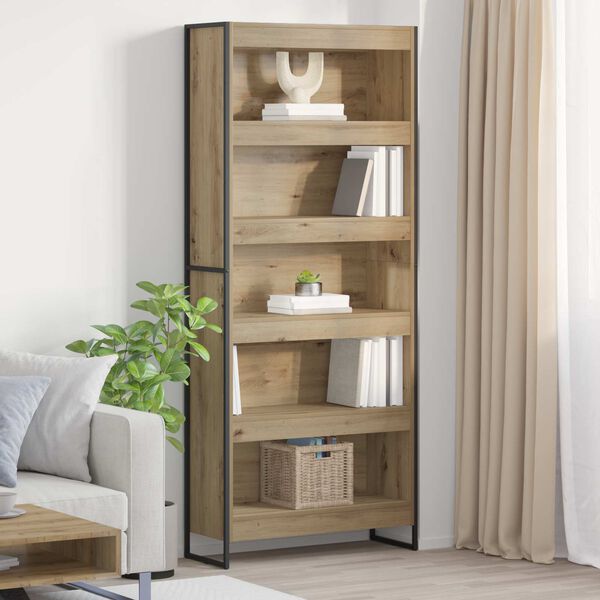vidaXL B&uuml;cherregal 2 pcs Kunsthandwerk Eiche 80 x 30 x 155 cm