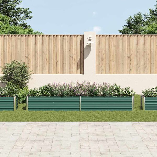 vidaXL Garten-Hochbeet Verzinkter Stahl 320&times;40&times;45 cm Gr&uuml;n