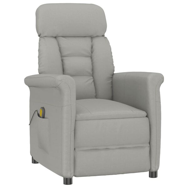 vidaXL Massagesessel Hellgrau Wildleder-Optik