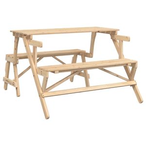 vidaXL Picknicktisch mit B&auml;nken 2-in-1 Massivholz Tanne
