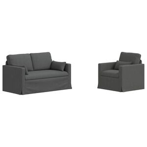 vidaXL Sofa Set 2 pcs Dunkelgrau 139 x 78 x 80 cm Stoff