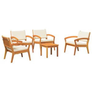 vidaXL Bistrogarnitur 5 stk. Braun Polyester