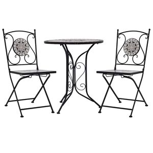 vidaXL 3-tlg. Bistro-Set Mosaik Keramik Grau