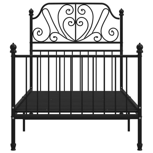 vidaXL Bettgestell Schwarz Metall 100x200 cm