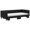 vidaXL Tagesbett Ausziehbar mit Matratzen Schwarz 90x200 cm Stoff