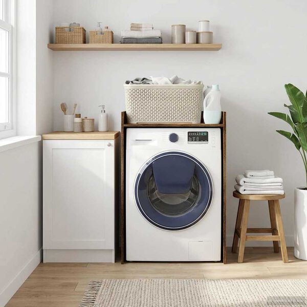 vidaXL Waschmaschinen-Schrank Ger&auml;ucherte Eiche 67,5 x 48 x 97 cm