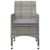 vidaXL 3-tlg. Bistro-Set Poly Rattan und Akazienholz Grau