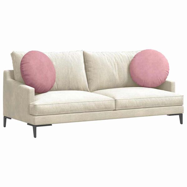 vidaXL Sitzkissen 2 St&uuml;ck Rosa &Oslash; 50 x 19 cm Samt