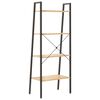 vidaXL Standregal 4 B&ouml;den Hellbraun und Schwarz 56x35x140 cm