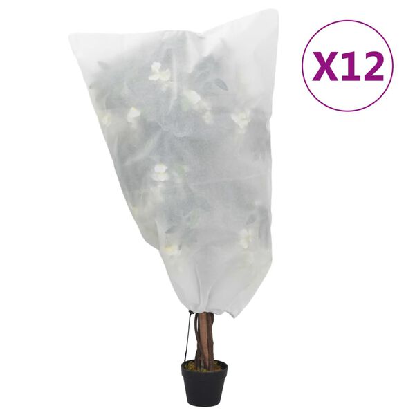 vidaXL Wintervlies mit Kordelzug 12 Stk. 70 g/m&sup2; 0,8x1 m
